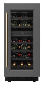 koolmore km-cw28dz-bpr reserve 15 in. under-counter panel ready dual zone built-in wine cooler with black shelves and 23 bottle capacity