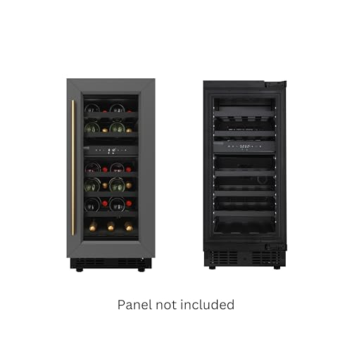 KoolMore KM-CW28DZ-BPR Reserve 15 in. Under-Counter Panel Ready Dual Zone Built-in Wine Cooler with Black Shelves and 23 Bottle Capacity