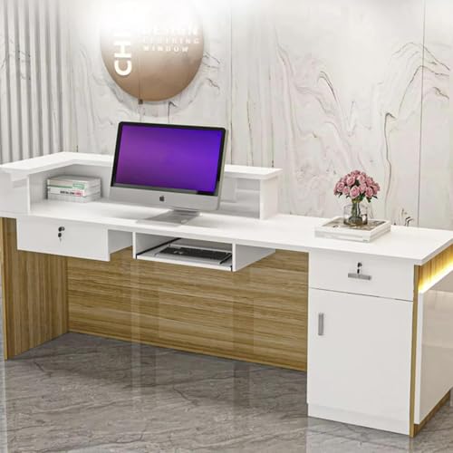 Elegant Wooden Computer Desk for Professional Setups - Perfect for Beauty Salons and Cash Registers(Large,120 cm x 60 cm x 100 cm)