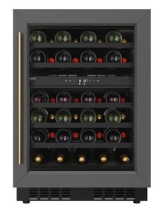 koolmore km-cw46dz-bpr reserve 24 in. under-counter panel ready dual zone built-in wine cooler with black shelves and 45 bottle capacity