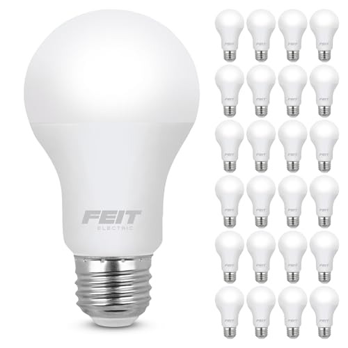 Feit Electric A19 LED Light Bulb, 60W Equivalent, E26 Medium Base, 800 Lumen, 3500K Neutral White light, Indoor/Outdoor General-purpose Light Bulbs, 11,000-Hour Lifetime, A800835/10KLED/MP/24, 24 Pack