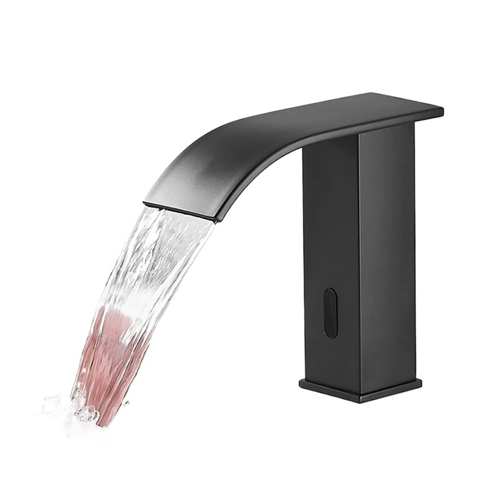 Matte Black Sensor Bathroom hot and Cold countertop Mounted Faucet Low Profile(Black)