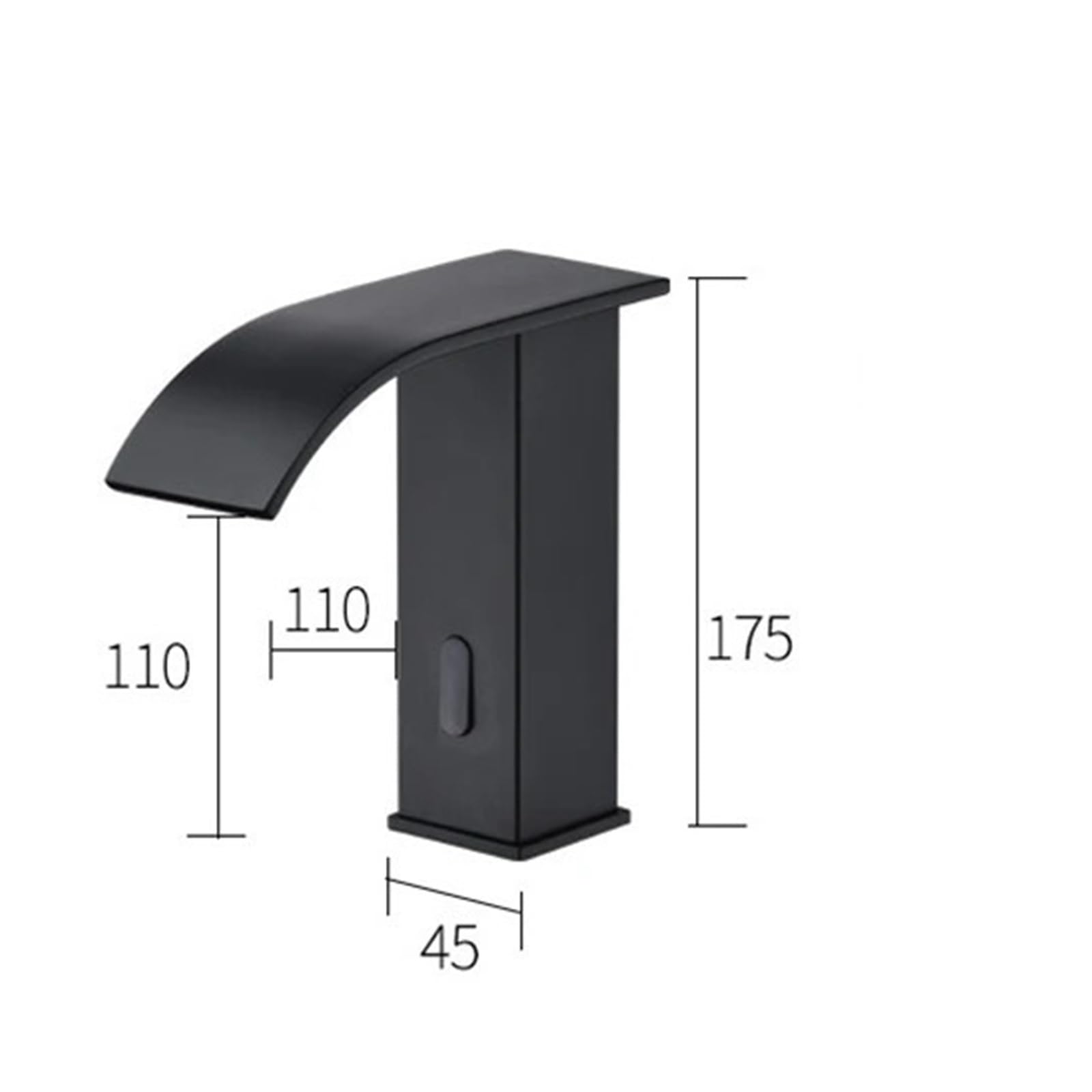 Matte Black Sensor Bathroom hot and Cold countertop Mounted Faucet Low Profile(Black)