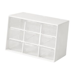 Small for The Desk, Small Organizer with Drawers, Bead Organizer Box for Crafts, Dressing Table, Office Supplies, 9 Drawers White