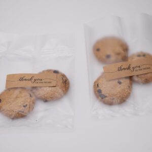 Cookie Bags 5"x7", 100Pcs Heat-sealable Frosted Semi Clear Cellophane Treat Bags Semi-Sealed