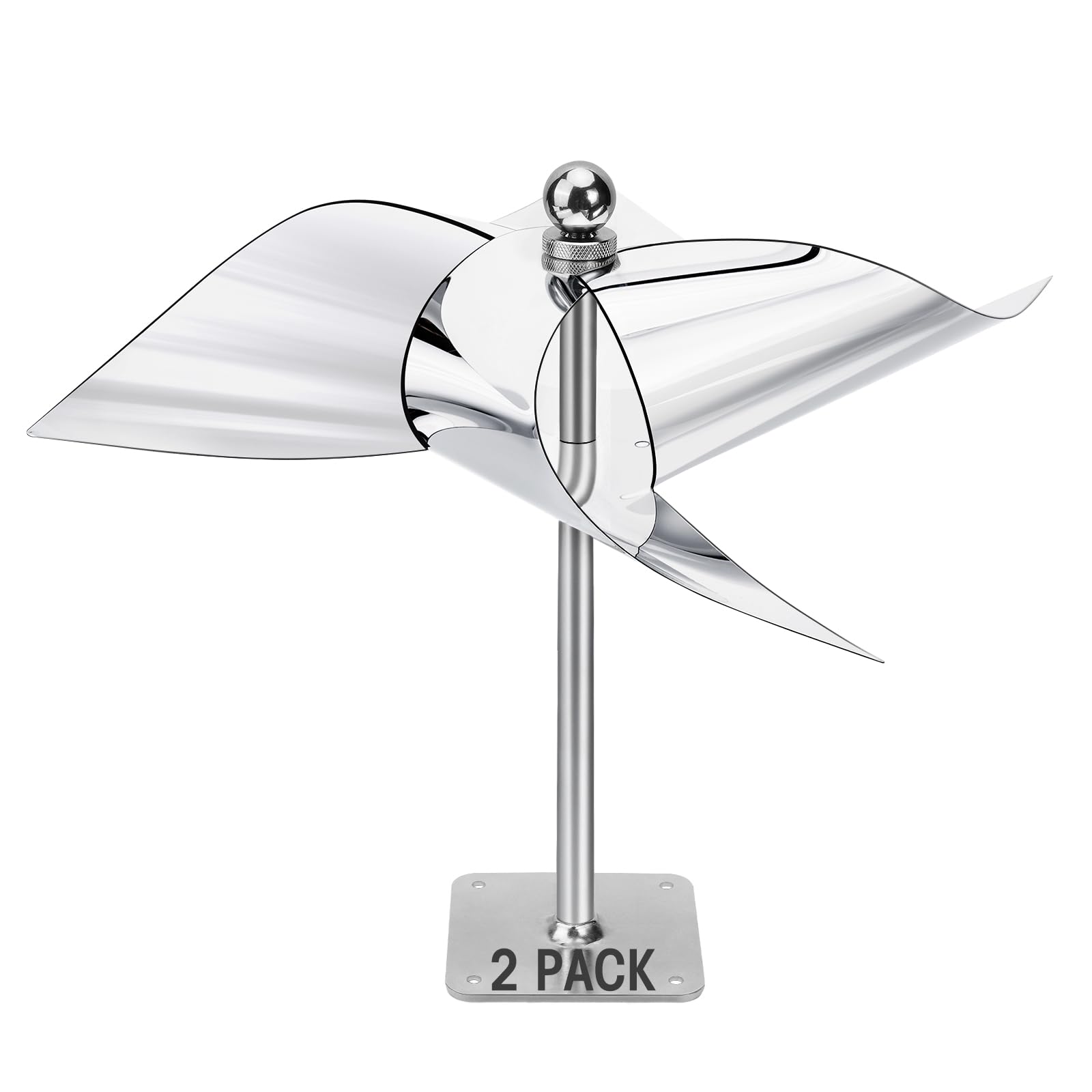 Glosaie 2 Pack Reflective Pinwheel Bird Deterrent, Weatherproof Bird Scare Devices to Keep All Birds Away