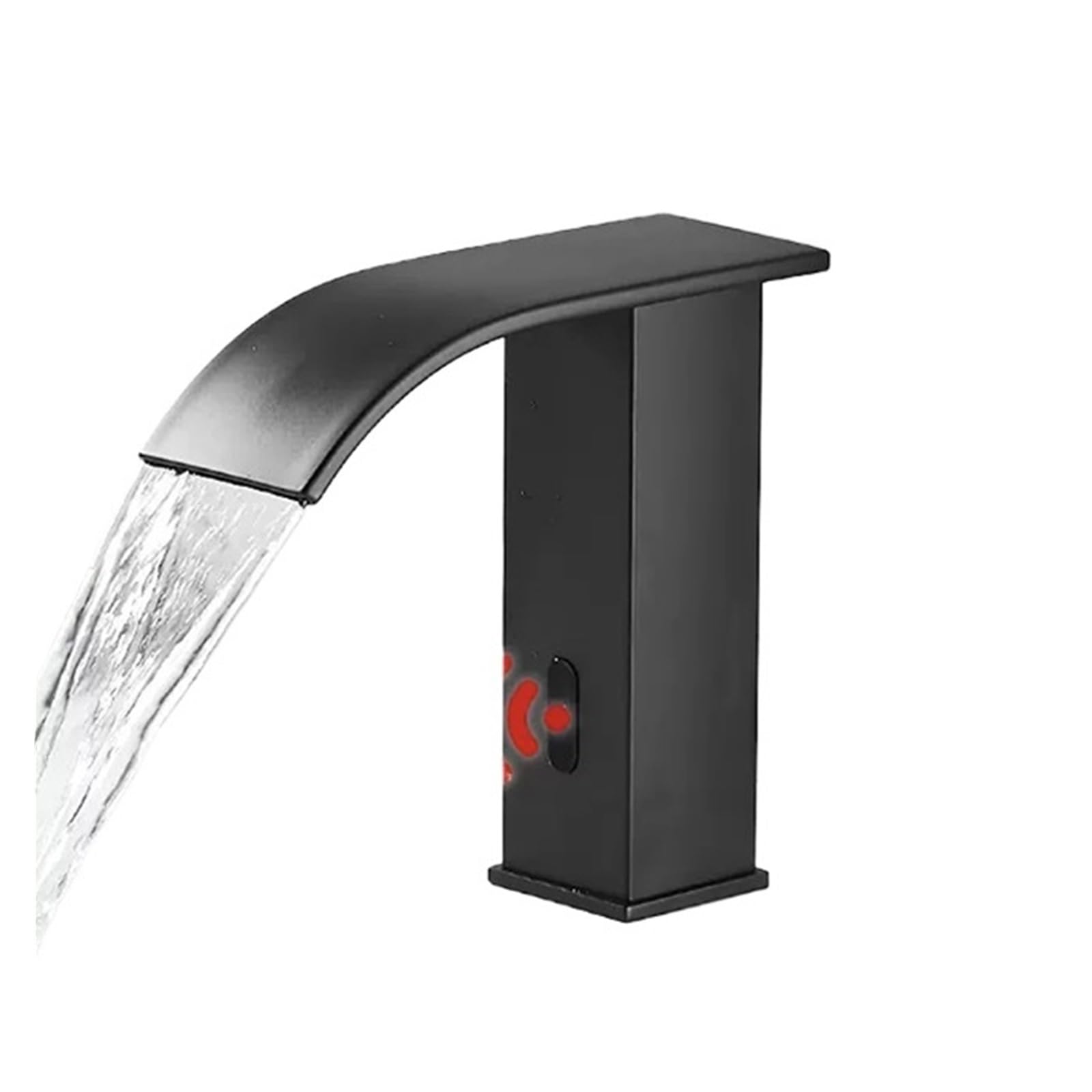 Matte Black Sensor Bathroom hot and Cold countertop Mounted Faucet Low Profile(Black)