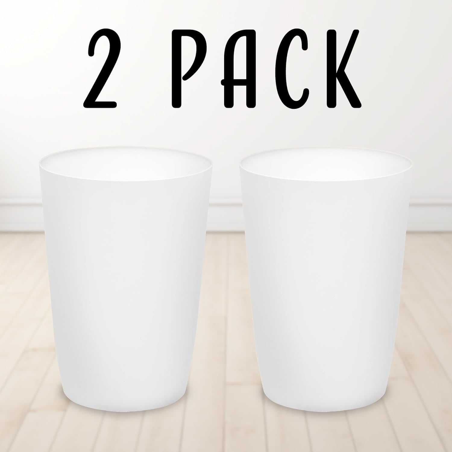 Hold N' Storage Small Open-Top Trash Can – Ideal for Kitchen, Office, Dorm, Bathroom – Compact Waste Bin for Tight Spaces – Perfect Bathroom Trash Bin – 10.5” x 7.5”, White