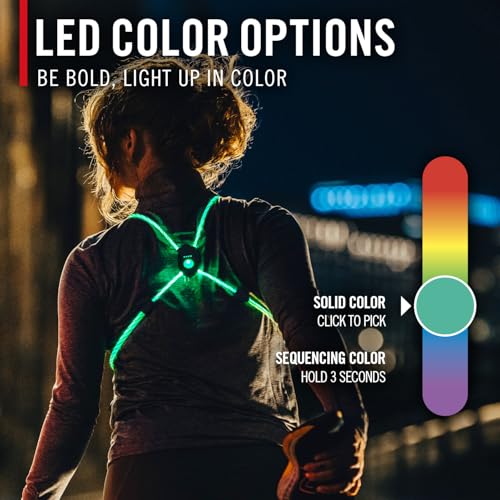 COAST LH150 Version 2.0 Rechargeable LED Hi-Vis Lighted Vest, 6+ Color Modes, Reflective, One Size Fits Most with *New & Improved 18 Hour RUNTIME*