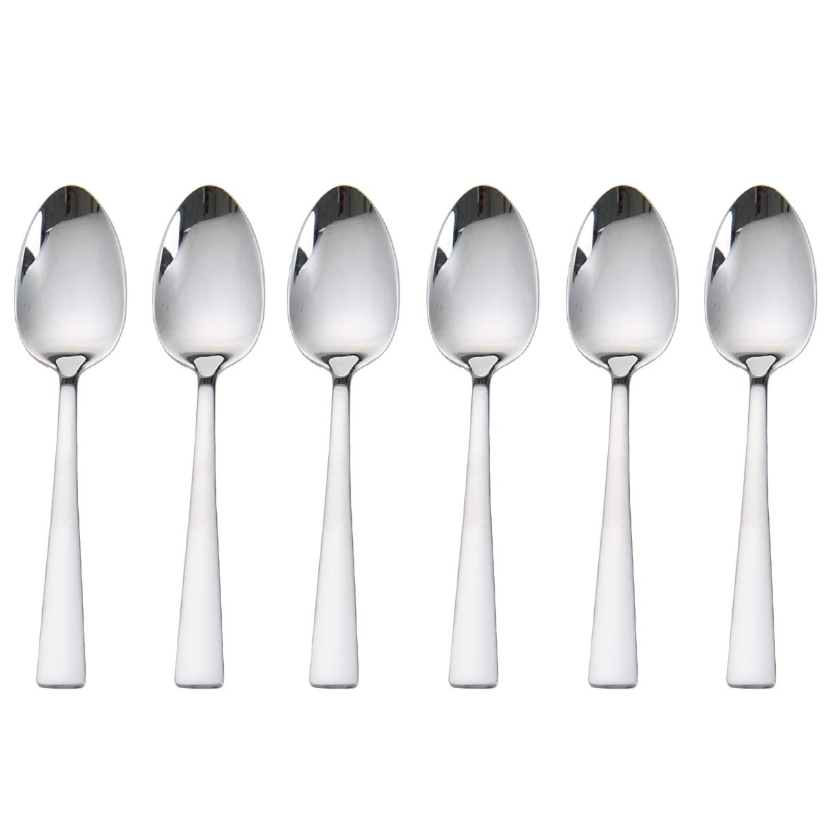 faderic 6-Piece Tea Spoons Dessert Coffee Spoons 18/0 Stainless Steel Spoons 6.29-Inch Silver