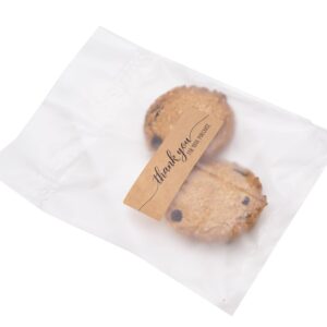 Cookie Bags 5"x7", 100Pcs Heat-sealable Frosted Semi Clear Cellophane Treat Bags Semi-Sealed