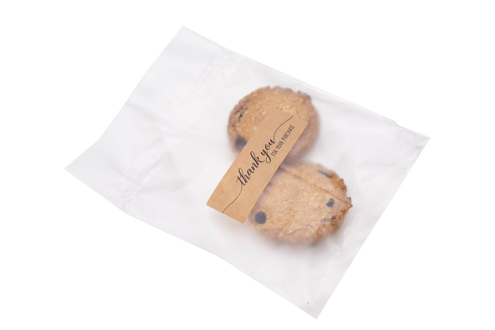 Cookie Bags 5"x7", 100Pcs Heat-sealable Frosted Semi Clear Cellophane Treat Bags Semi-Sealed