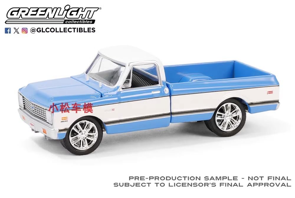 Greenlight Barrett-Jackson 1971 Chevrolet C10 Super Cheyenne Custom Blue 1/64