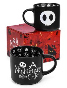 cessfle nightmare before christmas gifts, nightmare before christmas mug, jack smile face skellington christmas coffee mug 14oz, christmas gifts for women men