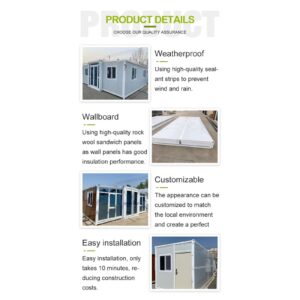 Customizable Foldable Housing - Affordable Luxury Tiny Home Prefab Villa, Modulasulated Portable Expandable Shipping Container House Options