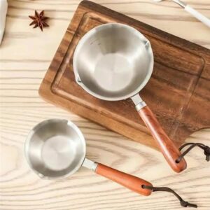 Small Milk Pan, Butter Melting Pot, Stainless Steel Portable Milk Pot With Grip Handle, Butter Warmer Small Cooking Pot For Sauce, Gravies, Pasta(300ml)