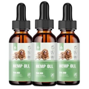 (3 pack) pet hemp oil for dogs and cats,organic hemp extract drops, sleep aid anxiety,stress, hip & joint pain relief, dog calming treats rich in omega 3-6-9, natural pet hemp oil