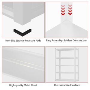 Garage Shelving 1650LBS Storage Shelves Heavy Duty Garage Shelves 5 Tier Adjustable Metal Shelves for Garage Storage Rack Heavy Duty Shelving Industrial Utility Shelf, 36" W x 72" H x 16" D, White