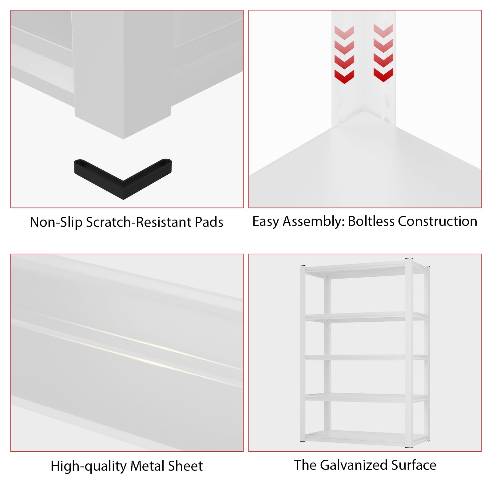 Garage Shelving 1650LBS Storage Shelves Heavy Duty Garage Shelves 5 Tier Adjustable Metal Shelves for Garage Storage Rack Heavy Duty Shelving Industrial Utility Shelf, 36" W x 72" H x 16" D, White