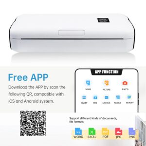 MIGYKO A4 Portable Paper Printer Thermal Printing Wireless BT Connect Compatible with iOS and Android Mobile Photo Printer Support 210mm Wide for Outdoor Travel Home Office Printing Sketches Reports