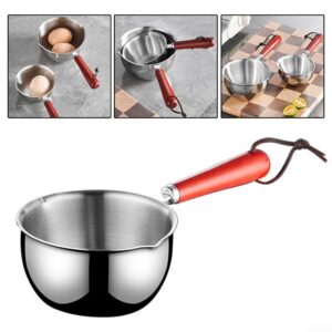 Small Milk Pan, Butter Melting Pot, Stainless Steel Portable Milk Pot With Grip Handle, Butter Warmer Small Cooking Pot For Sauce, Gravies, Pasta(300ml)