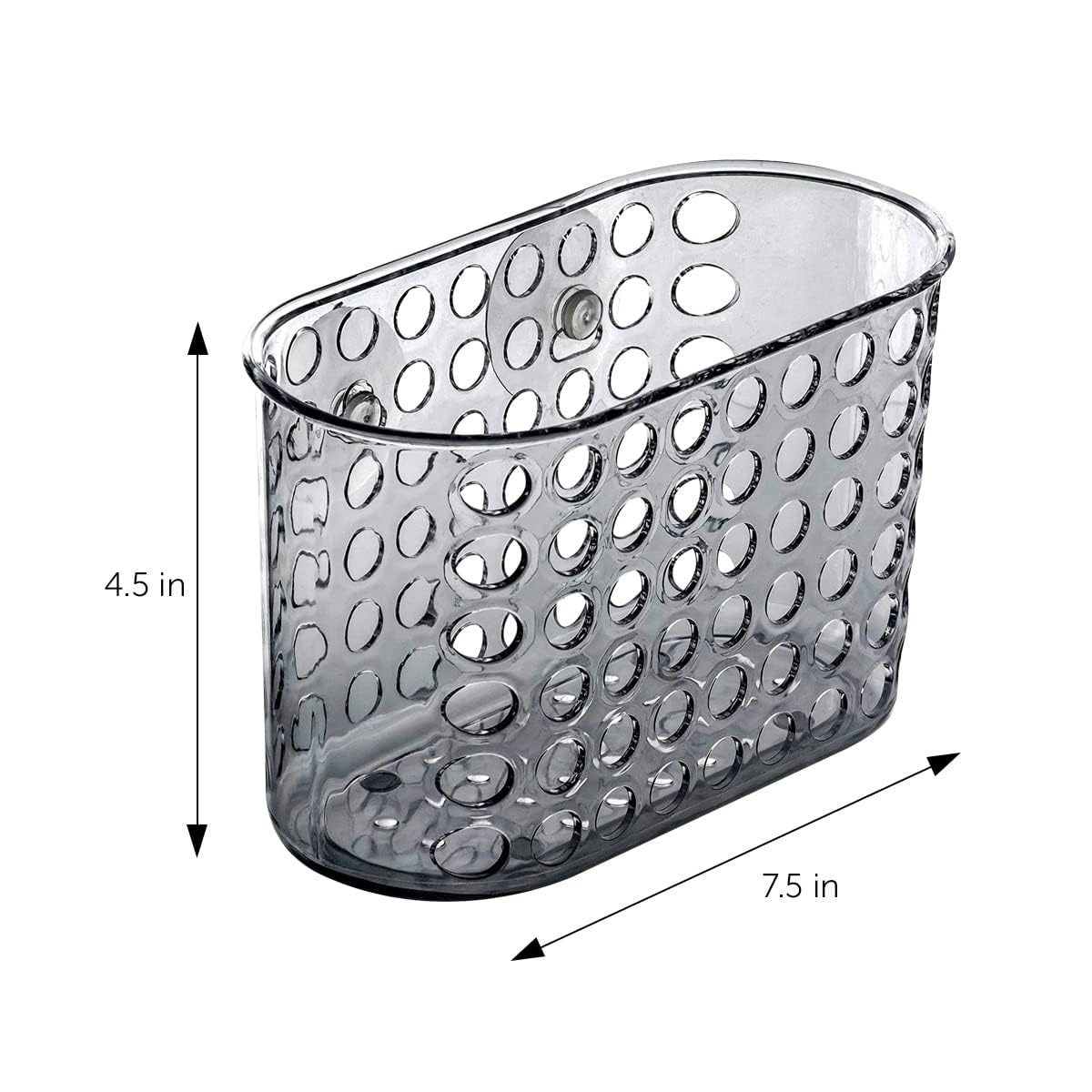 DecorRack Large Bath Caddy Basket with Suction Cups, 7.5” Long, 4.5” High, Clear Acrylic Plastic, Space Saving Shower Organizer, Hold Toiletries, Kitchen Accessories, Perfect Bathroom Decor (1 Pack)