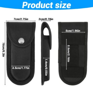 Nylon Pocket Knife Sheath, 5''-5.5'' Nylon Pouch for Multitool, Folding Knife Sheath with Snap Black Knife Belt Sheath Nylon Case with Closure and Horizontal or Vertical Carry Belt Loop Multitool Case