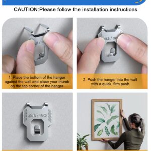 20Pcs Claw Drywall Picture Hanger: Wall Hooks for Hanging Picture Mirror Photo Poster Kit - No Damage Heavy Duty Wall Hanger for Room Office Decor Easy Tool-Free Nail-Free Holds Up to 40Lbs (20)