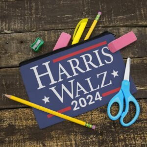 GRAPHICS & MORE Harris Walz 2024 Pencil Pen Organizer Zipper Pouch Case