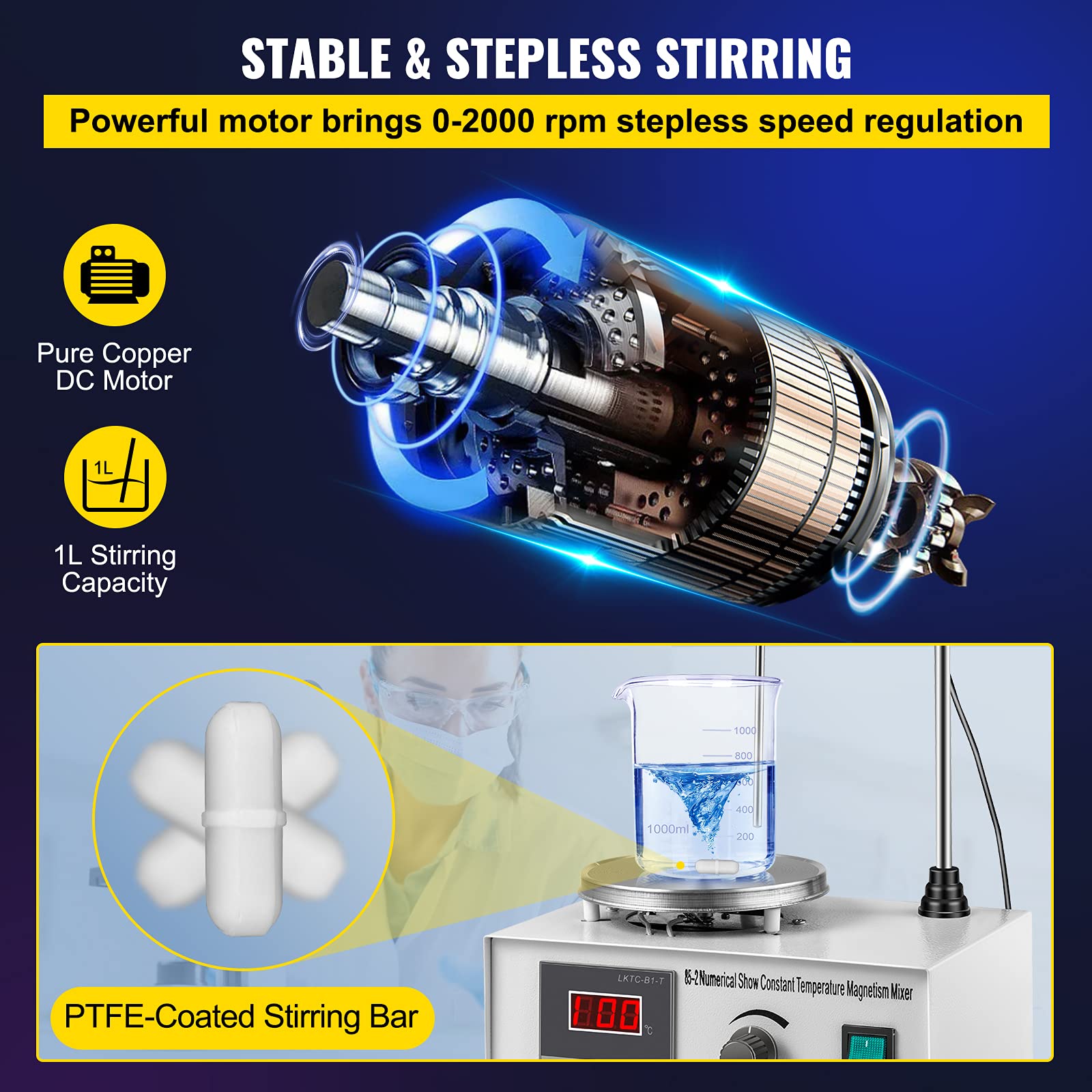 Magnetic Stirrer with Heating Plate 85-2 Hotplate Mixer 110V Digital Display