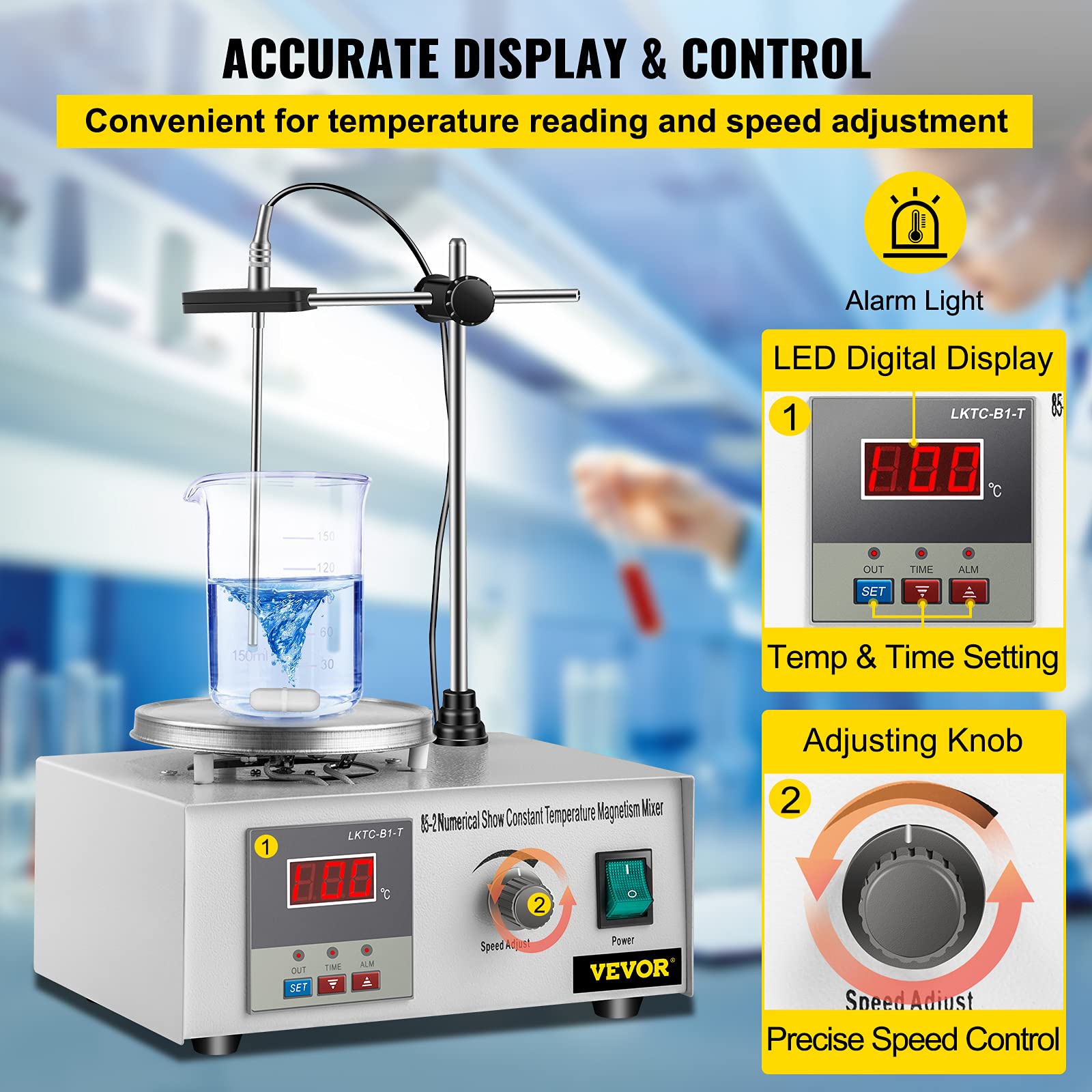 Magnetic Stirrer with Heating Plate 85-2 Hotplate Mixer 110V Digital Display