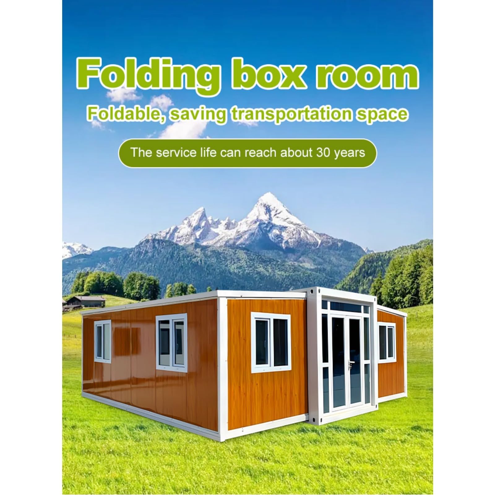 Customizable Foldable Tiny Home - Affordable Luxury Prefab Villa - Modular Shipping Container House - Insulated Portable Expandable Design