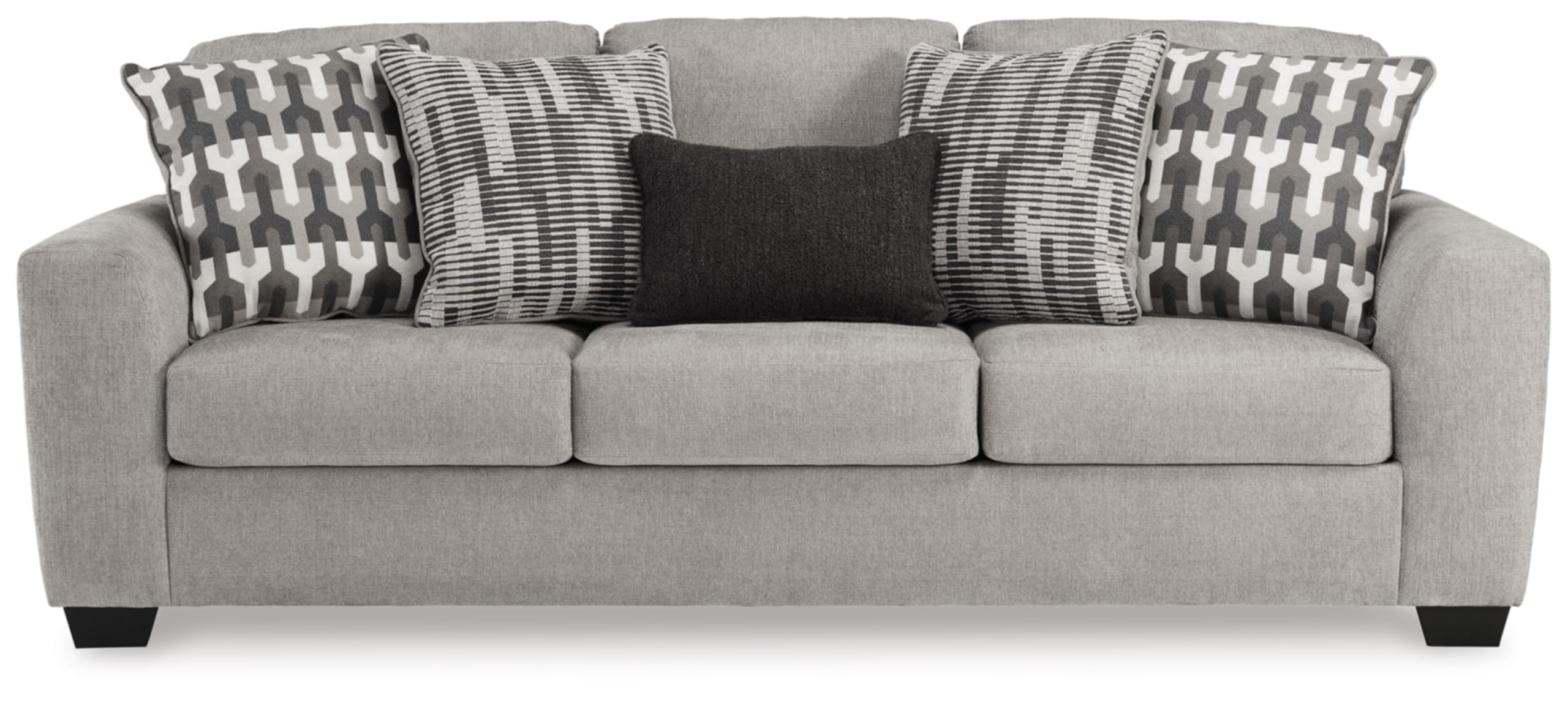 Signature Design by Ashley Avenal Park Casual Sofa with 5 Toss Pillows, Light Gray