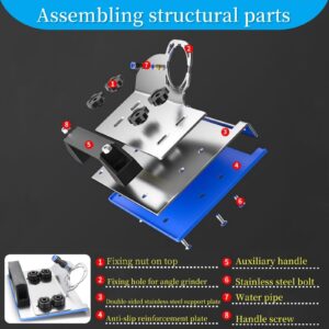 45 Degree Tile Chamfering Tool - Type 100 Angle Grinder Stand for Tile 45° Chamfer Cutting,Adjustable Angle Grinder Bracket Angle Grinding Fixed Holder, Special Cutting Bracket