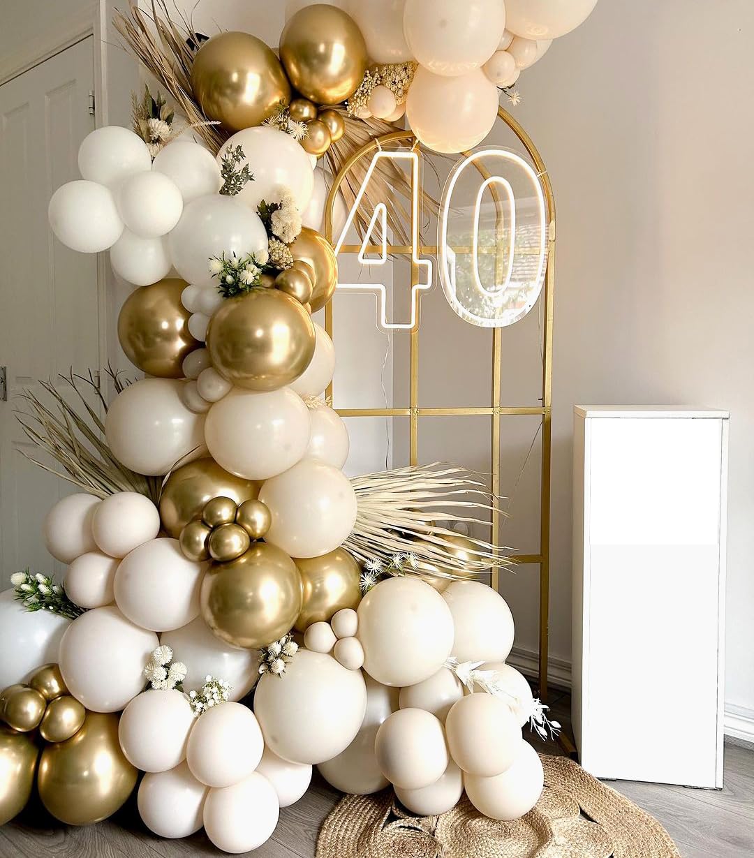 Sand White and Gold Balloons, 50PCS White and Metallic Champagne Gold Balloons 12 Inch Pearl White and Gold Latex Balloons for Birthday,Graduation,Baby Shower,Wedding Party Decorations