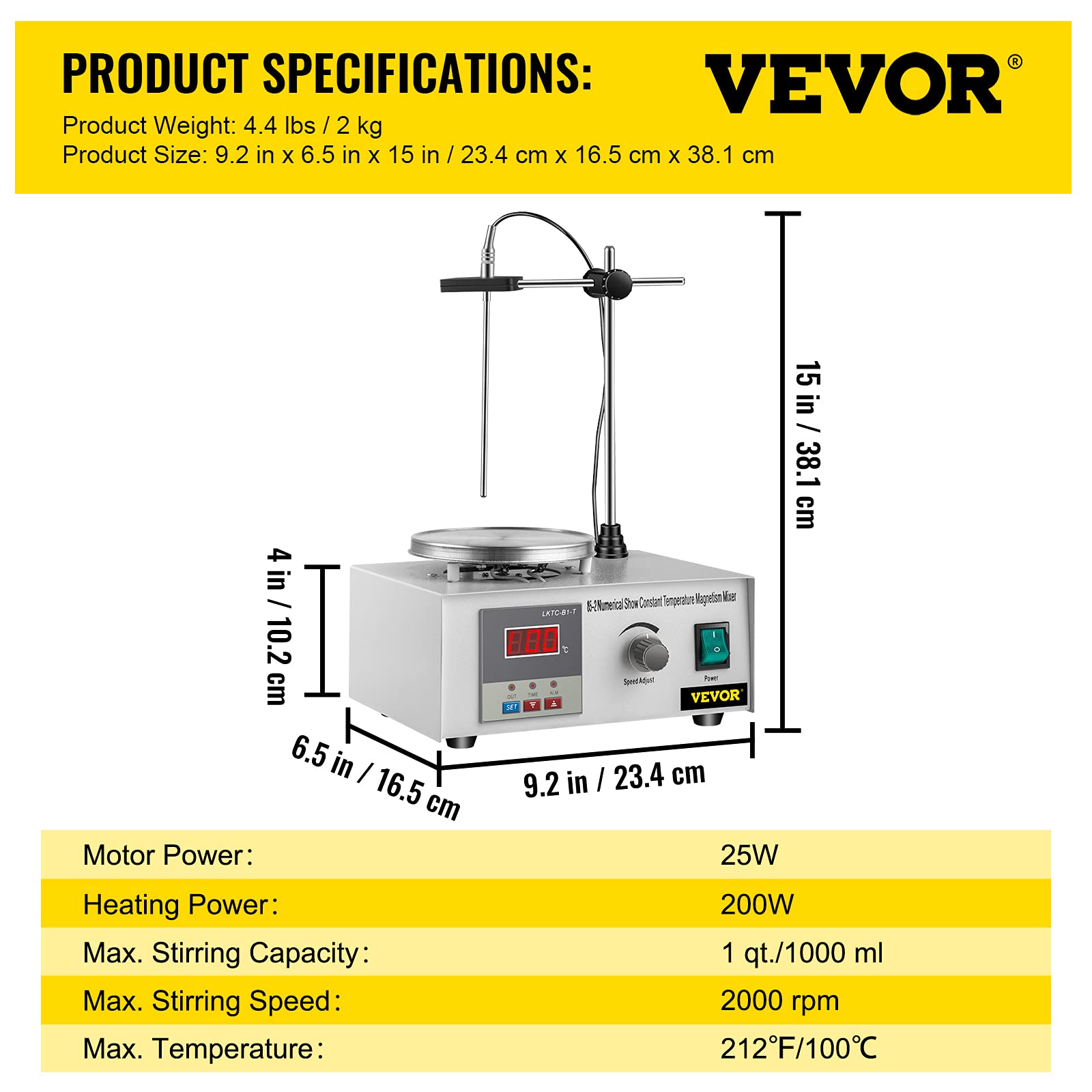 Magnetic Stirrer with Heating Plate 85-2 Hotplate Mixer 110V Digital Display