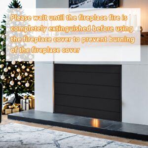 JUIN Magnetic Fireplace Cover Indoor: 39×32 Fire Place Blanket for Brick/Gas Fireplace - Magnet Fireplace Mat Air Blocker Proof Screen for Heat Loss Living Room Insulation