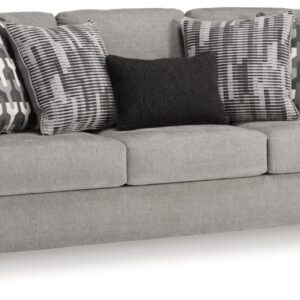 Signature Design by Ashley Avenal Park Casual Sofa with 5 Toss Pillows, Light Gray