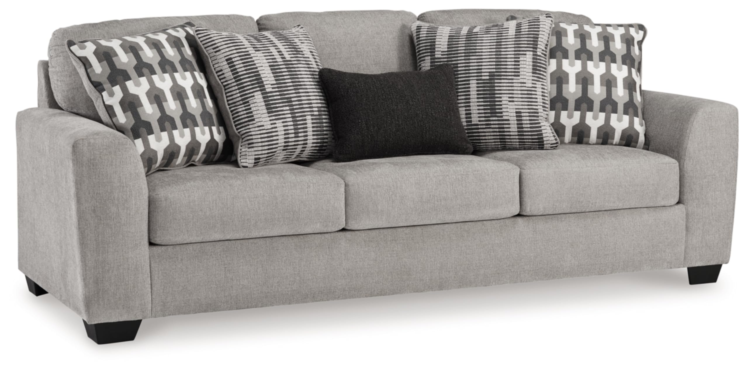 Signature Design by Ashley Avenal Park Casual Sofa with 5 Toss Pillows, Light Gray