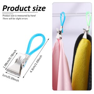 Towel Clips 10Pcs, Clips for Hanging, Tea Towel Clips with Hanging Loop, Towel Cips for Kitchen Bathroom Bedroom Hotel Cabinet Swimming Pool Let You Distinguish and Organize Towels Faster（5 Colors）