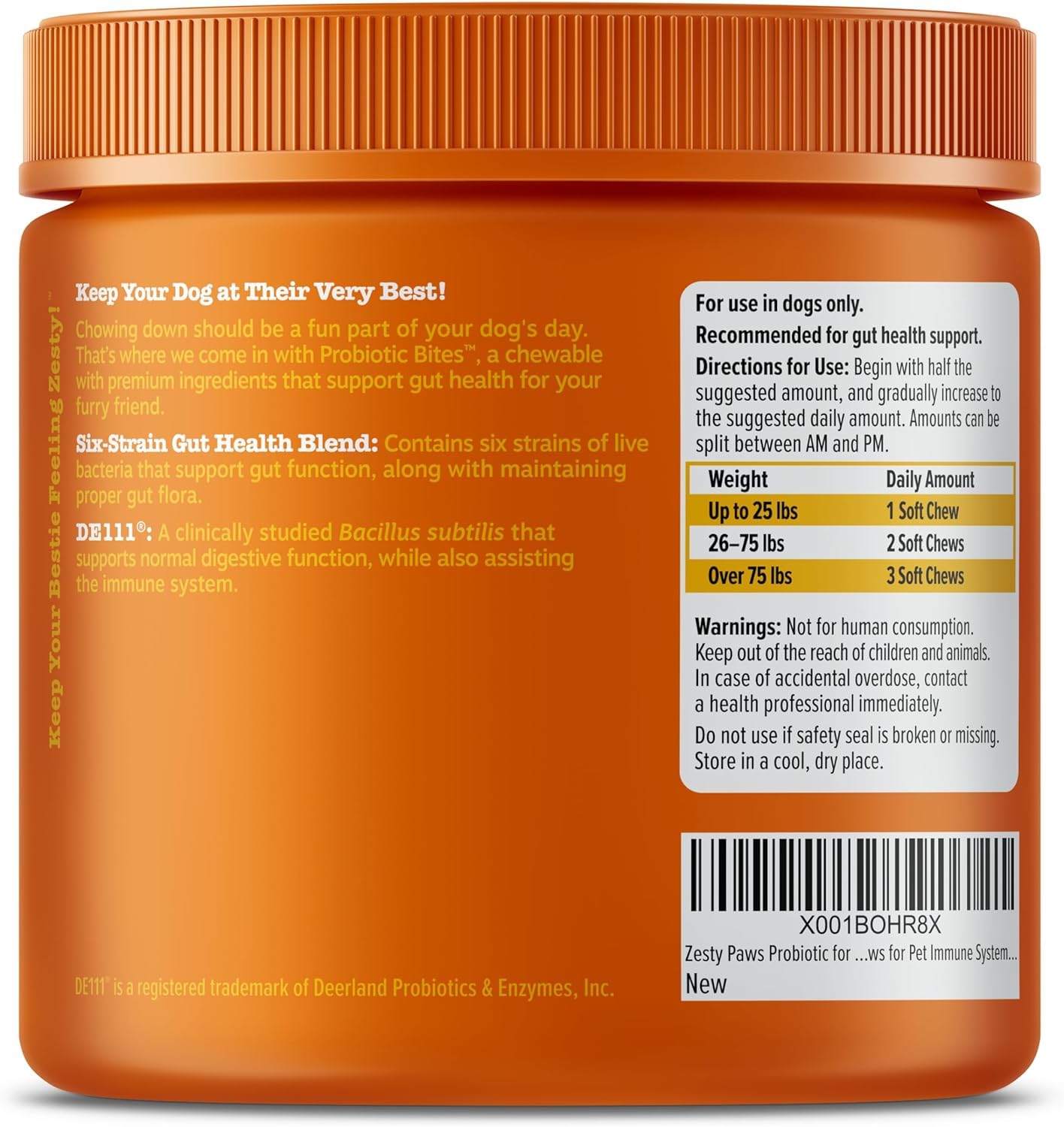 Probiotics for Dogs - Digestive Enzymes for Gut Flora, Digestive Health, Diarrhea & Bowel Support - Clinically Studied DE111 - Dog Supplement Soft Chew for Pet Immune System - Pumpkin