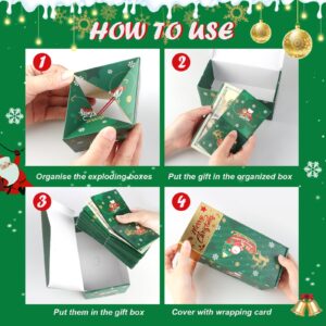 CSMGY Surprise Box Gift Box for Money, Christmas Surprise Gift Box Explosion, Folding Bouncing Gift Box for Christmas Birthday Anniversary, 12 Bounces Boxes (Green)