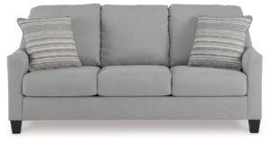 signature design by ashley adlai casual 2-in-1 queen sofa sleeper with folding memory foam mattress and 2 toss pillows, light gray