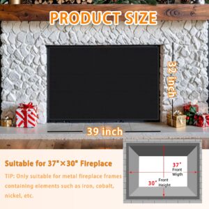 JUIN Magnetic Fireplace Cover Indoor: 39×32 Fire Place Blanket for Brick/Gas Fireplace - Magnet Fireplace Mat Air Blocker Proof Screen for Heat Loss Living Room Insulation