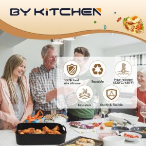 BYKITCHEN Reusable Air Fryer Silicone Liners for Ninja FG551/DG551/IG651 Foodi Smart XL Indoor Grill, Rectangle Silicone Air Fryer Liners for Ninja XL Grill Air Fryer, Ninja Foodi Grill Accessories