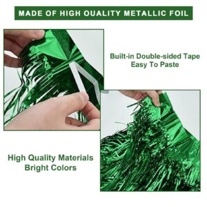 4 Pack 40 Feet Metallic Foil Fringe Garland Tinsel Streamers for Parade Floats Christmas Party Birthday Parties Mardi Gras Valentine’s Day Weddings Graduation New Year's Eve Holiday Decorations Green