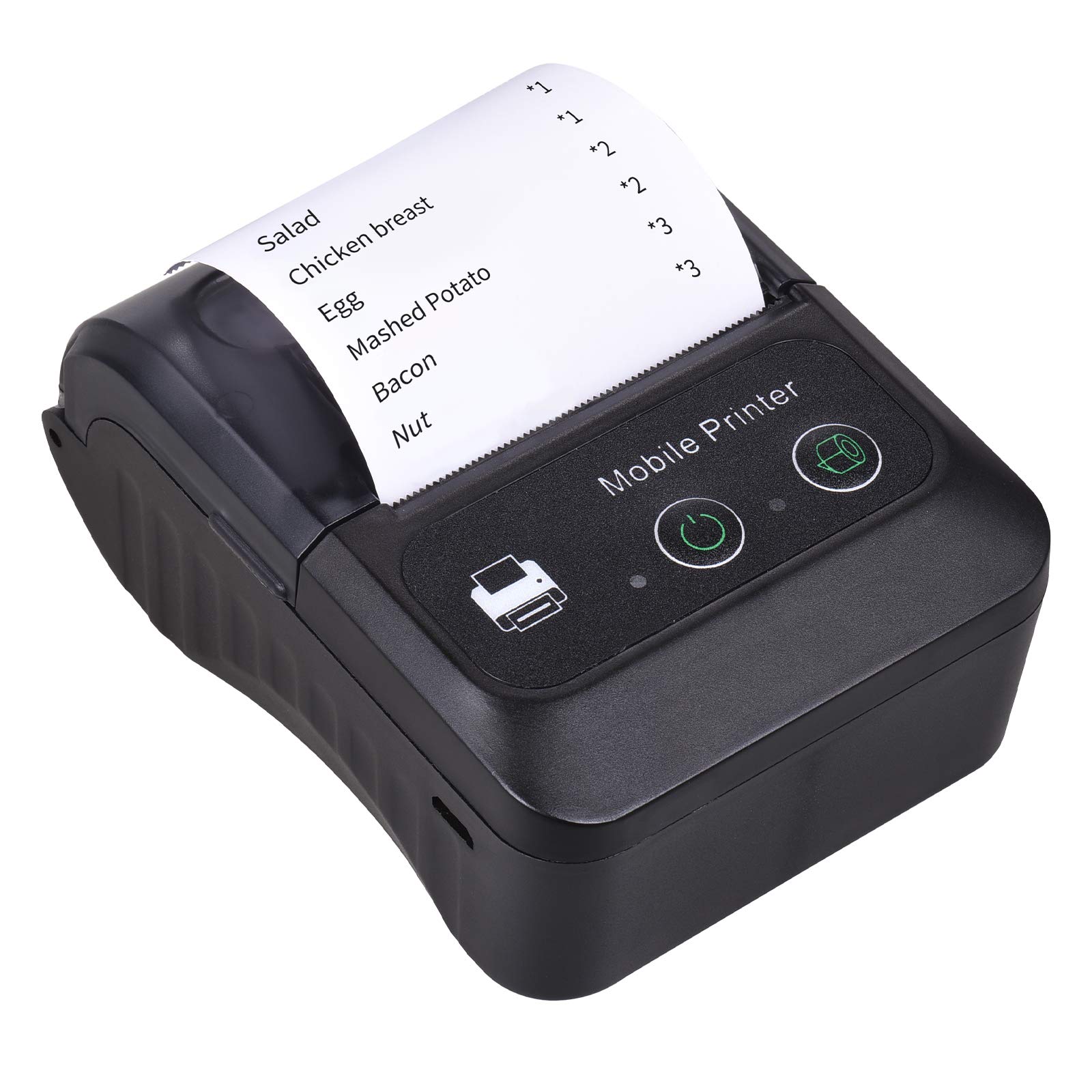 MIGYKO Portable Wireless BT 58mm 2 Inch Thermal Receipt Printer Mini USB Bill POS Mobile Printer Support ESC/POS Print Command Compatible with Android/iOS/Windows for Small Business Restaurant Retail