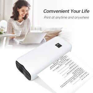 MIGYKO A4 Portable Paper Printer Thermal Printing Wireless BT Connect Compatible with iOS and Android Mobile Photo Printer Support 210mm Wide for Outdoor Travel Home Office Printing Sketches Reports