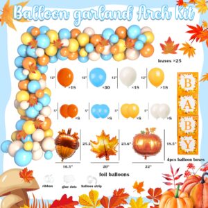 A Little Pumpkin is On the Way Baby Shower Decorations, Thanksgiving Pumpkin Baby Boy Baby Shower Decorations Kit, Fall Pumpkin Baby Shower Boy Supplies, Autumn Baby Shower Decorations for Boy