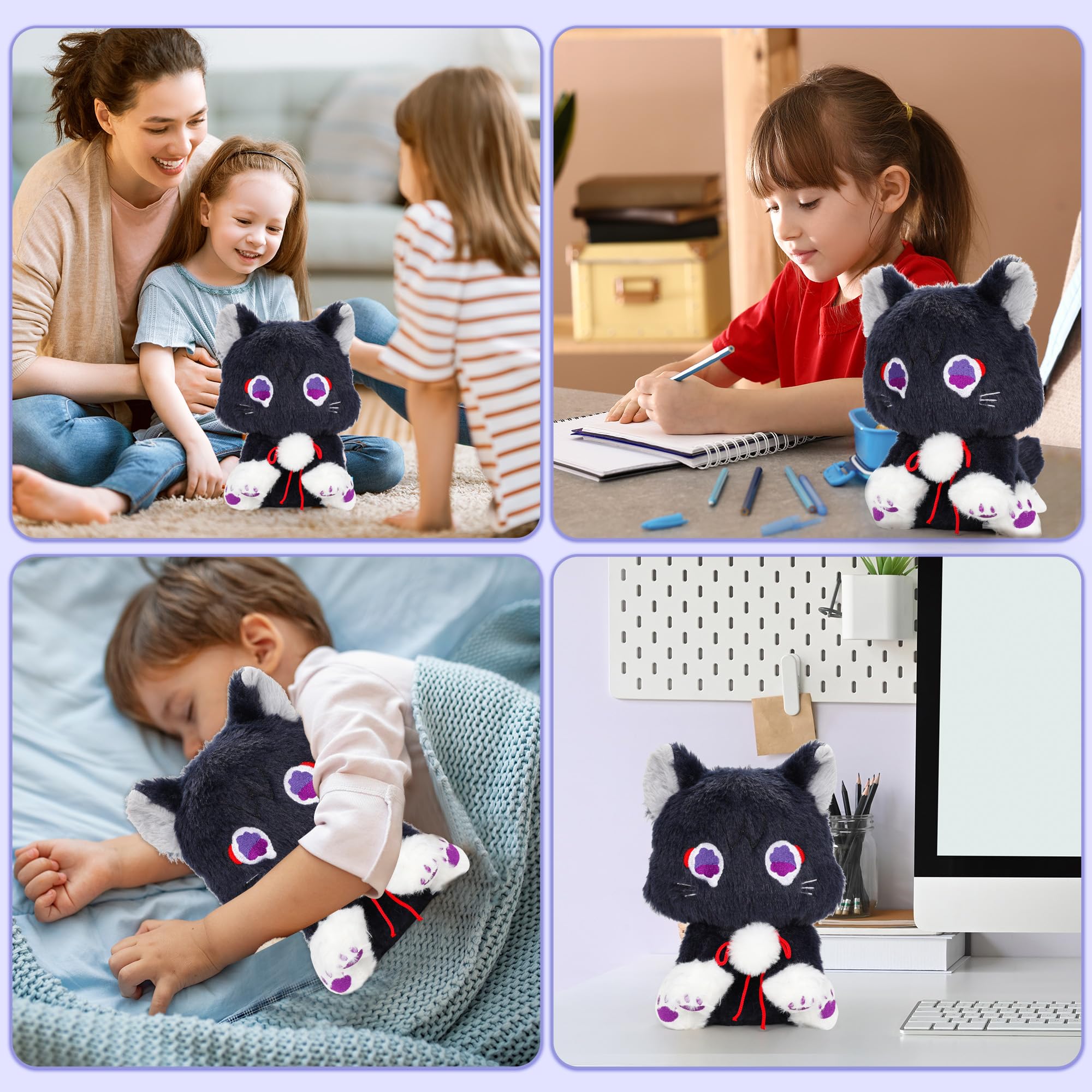 Memall 9'' Anime Cat Plush - Cartoon Soft Cat Plush Decorative Pillow, Cute Plush Filling Toy, Suitable for Fans, Boys, Girls, Children, Christmas, Graduation Season Gifts